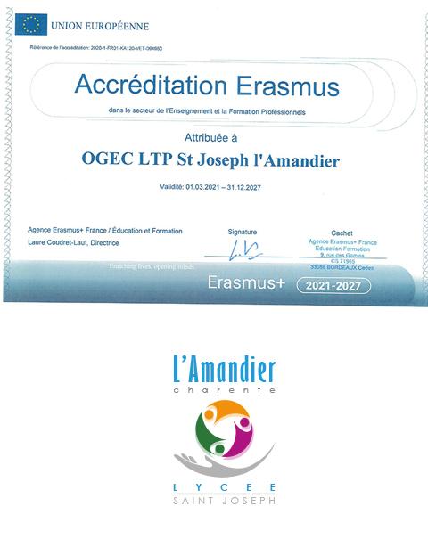 Plaque Accréditation Erasmus+